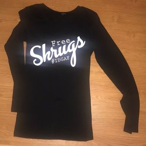 Black & White Long Sleeve Graphic Tee Shirt Size M